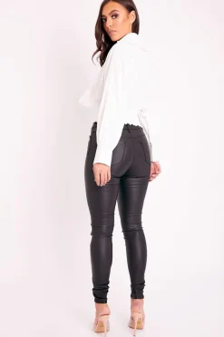 Rebellious Fashion White Bow Front Ruched Hem Shirt - Hanley