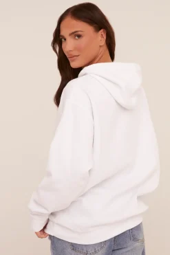 Rebellious Fashion White Cherry Print Oversized Hoodie - Molly