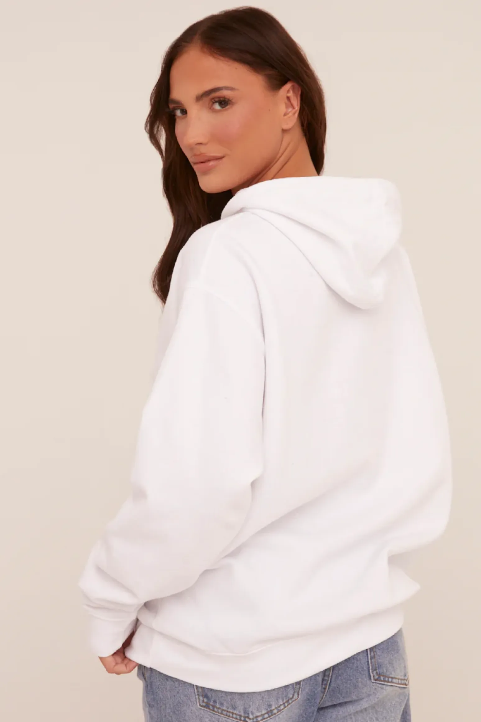 Rebellious Fashion White Cherry Print Oversized Hoodie - Molly