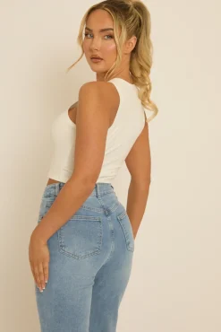Rebellious Fashion White Cherry Vest Top - Sam