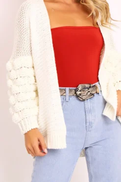 Rebellious Fashion White Chunky Knit Oversized Cardigan - Eaden