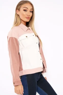 Rebellious Fashion White Contrast Oversized Denim Jacket - Keeli