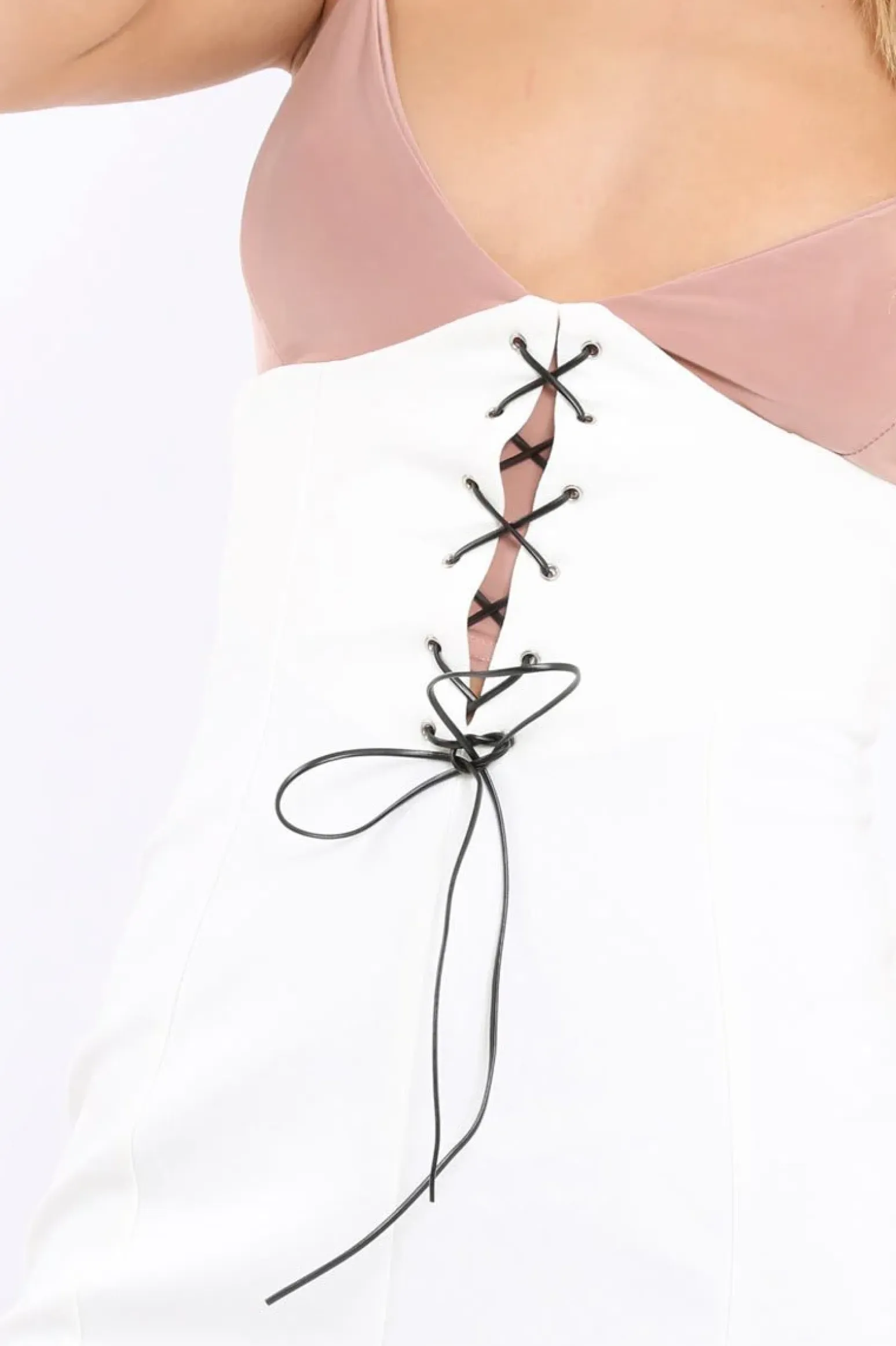 Rebellious Fashion White Corset Lace Midi Skirt - Elise