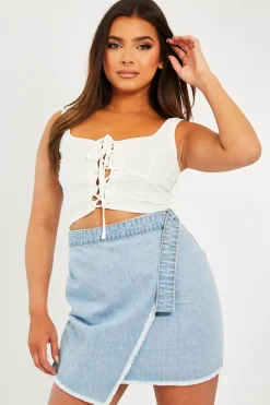 Rebellious Fashion White Crepe Corset Bralet Top - Judie