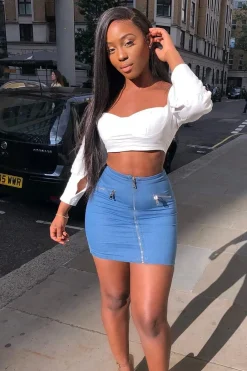 Rebellious Fashion White Cropped Bustier Crop Top - Mara