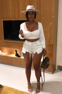 Rebellious Fashion White Cropped Bustier Crop Top - Mara