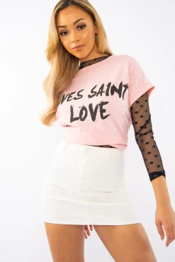 Rebellious Fashion White Denim Mini Skirt - Lynzi