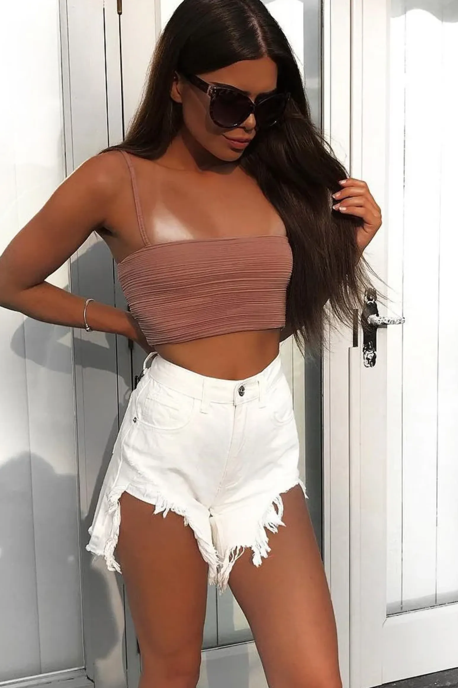 Rebellious Fashion White Distressed Mom Shorts - Lodie