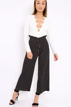 Rebellious Fashion White Embroidered Print Bodysuit - Addilee