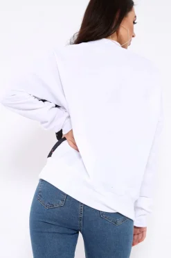 Rebellious Fashion White Fearless Paint Splatter Sweatshirt - Eliza