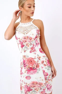 Rebellious Fashion White Floal Crochet Dress - Cilla