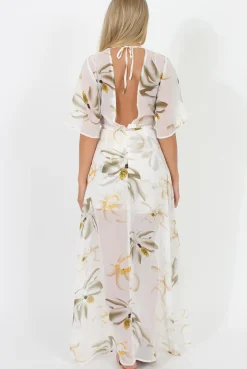 Rebellious Fashion White Floral Dip Hem Playsuit - Caprice