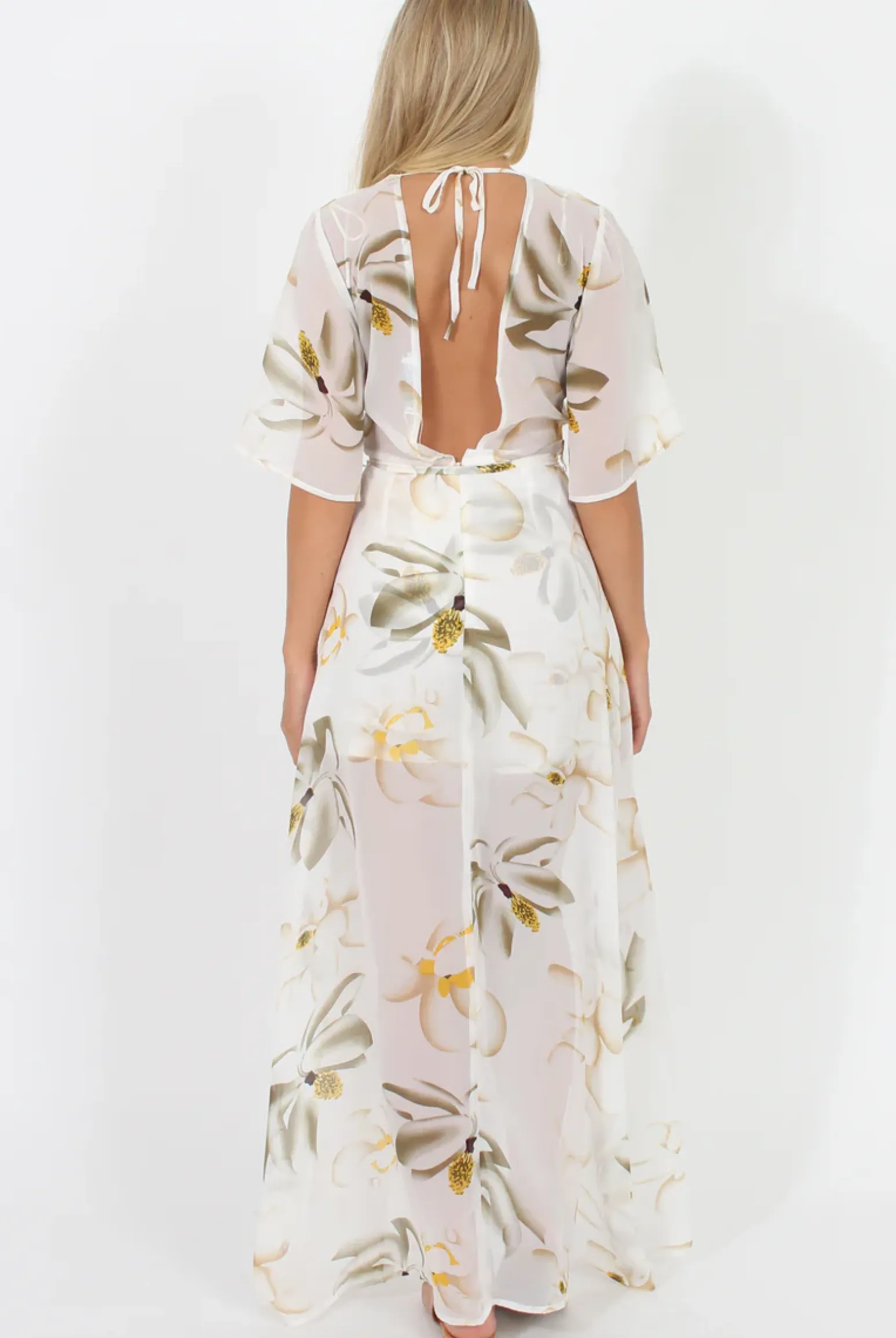 Rebellious Fashion White Floral Dip Hem Playsuit - Caprice