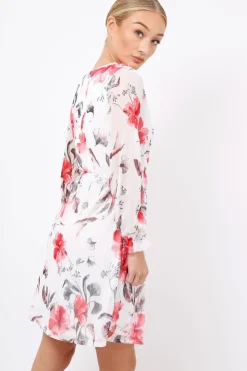 Rebellious Fashion White Floral Lace Frill Dress - Fluer