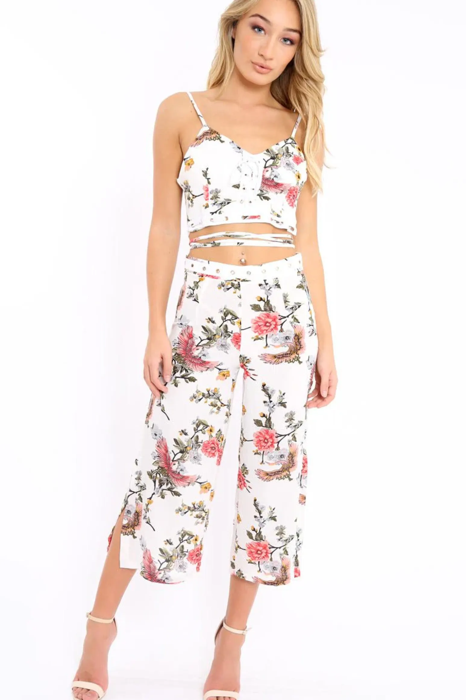 Rebellious Fashion White Floral Top - Destini