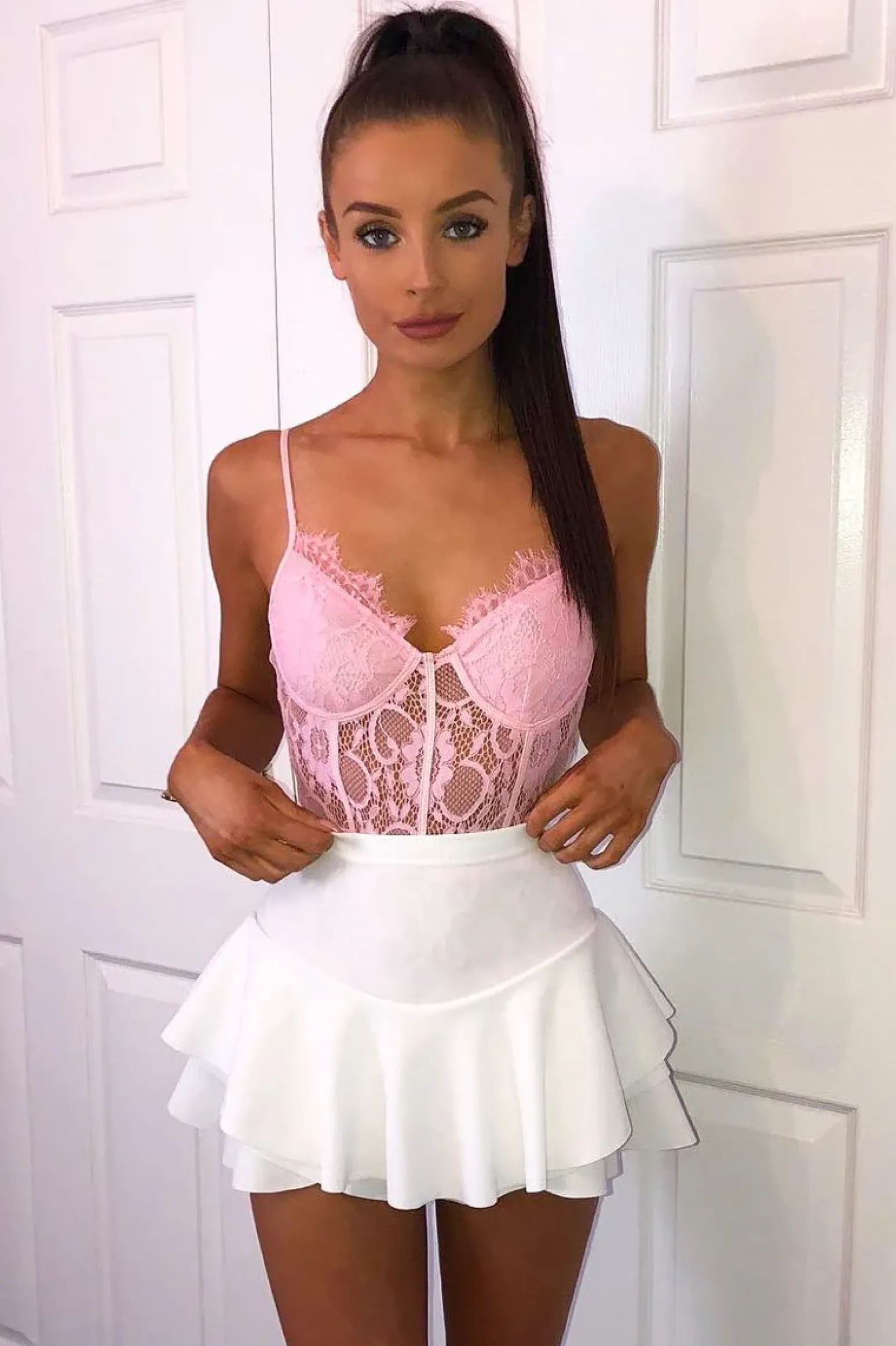 Rebellious Fashion White Frill High Waisted Shorts - Claudelle
