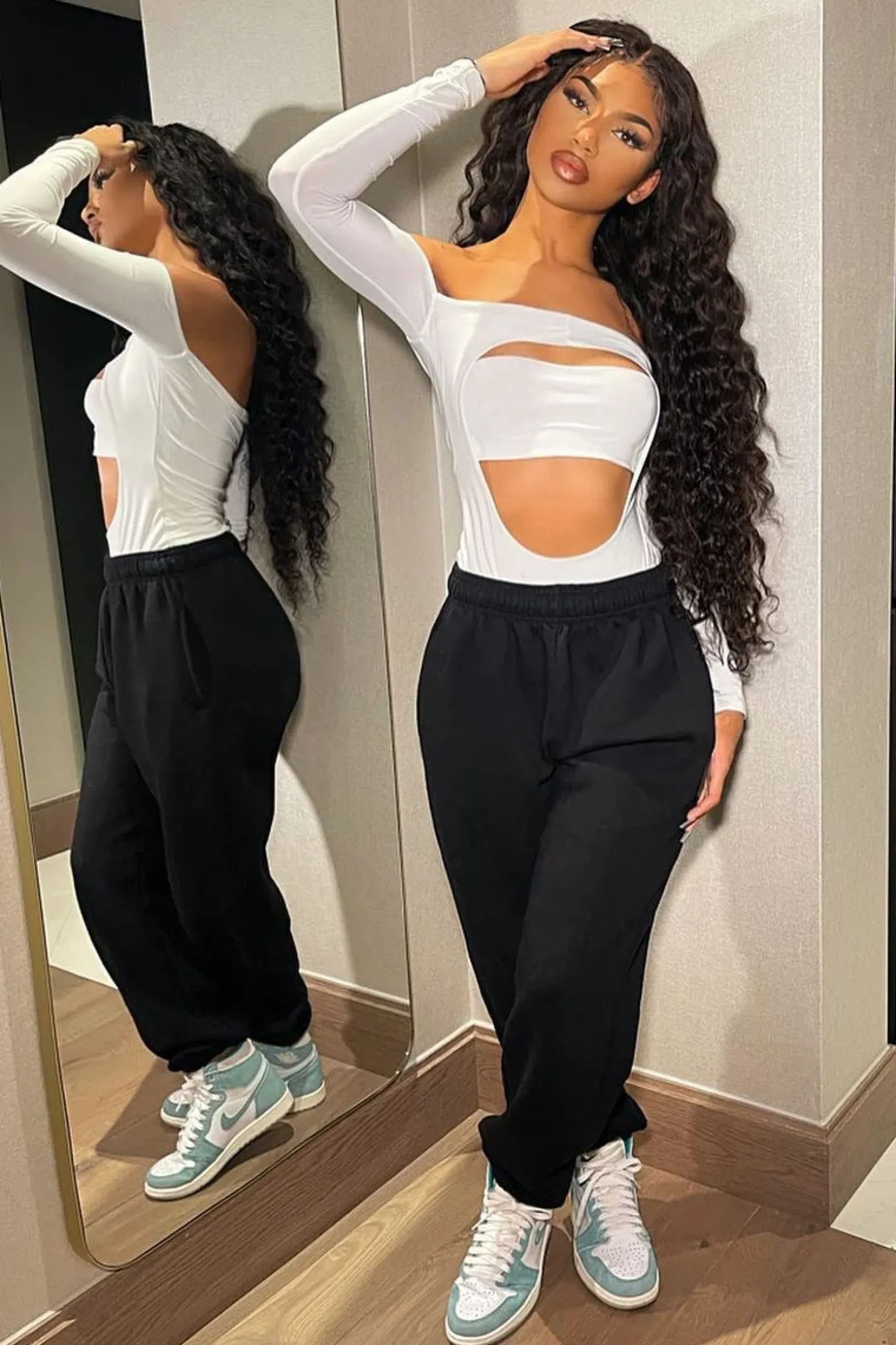 Rebellious Fashion White Front Cut out Bodysuit - Kripa