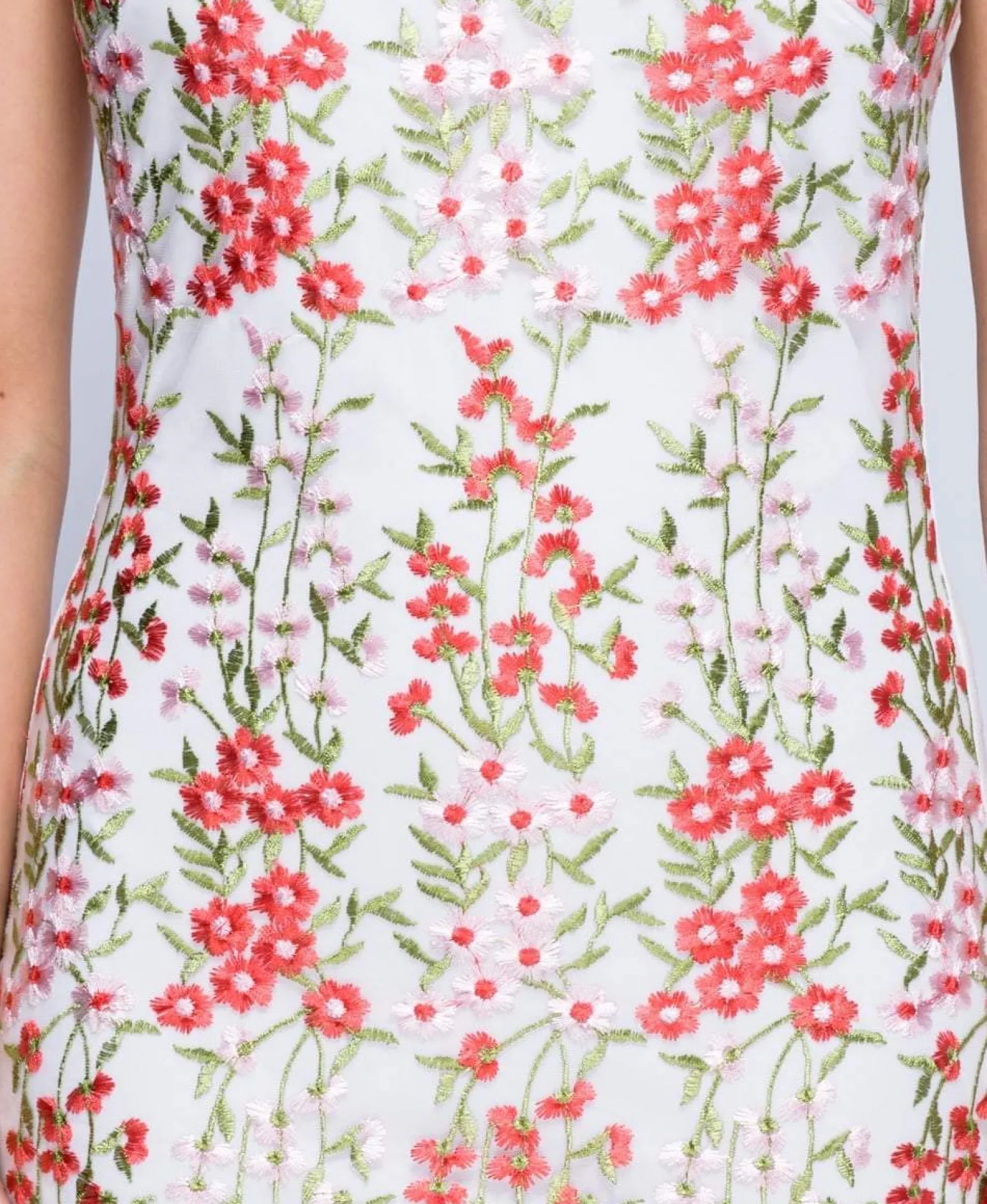 Rebellious Fashion White High Neck Embroidered Dress - Raven