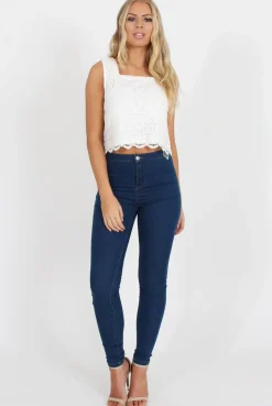 Rebellious Fashion White Lace Crop Top - Rhoda
