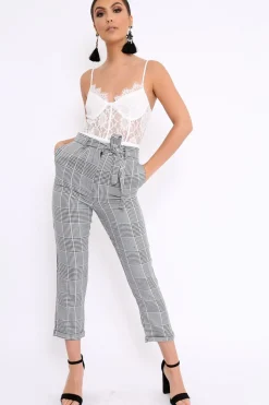 Rebellious Fashion White Lace Flower Bodysuit - Faylen