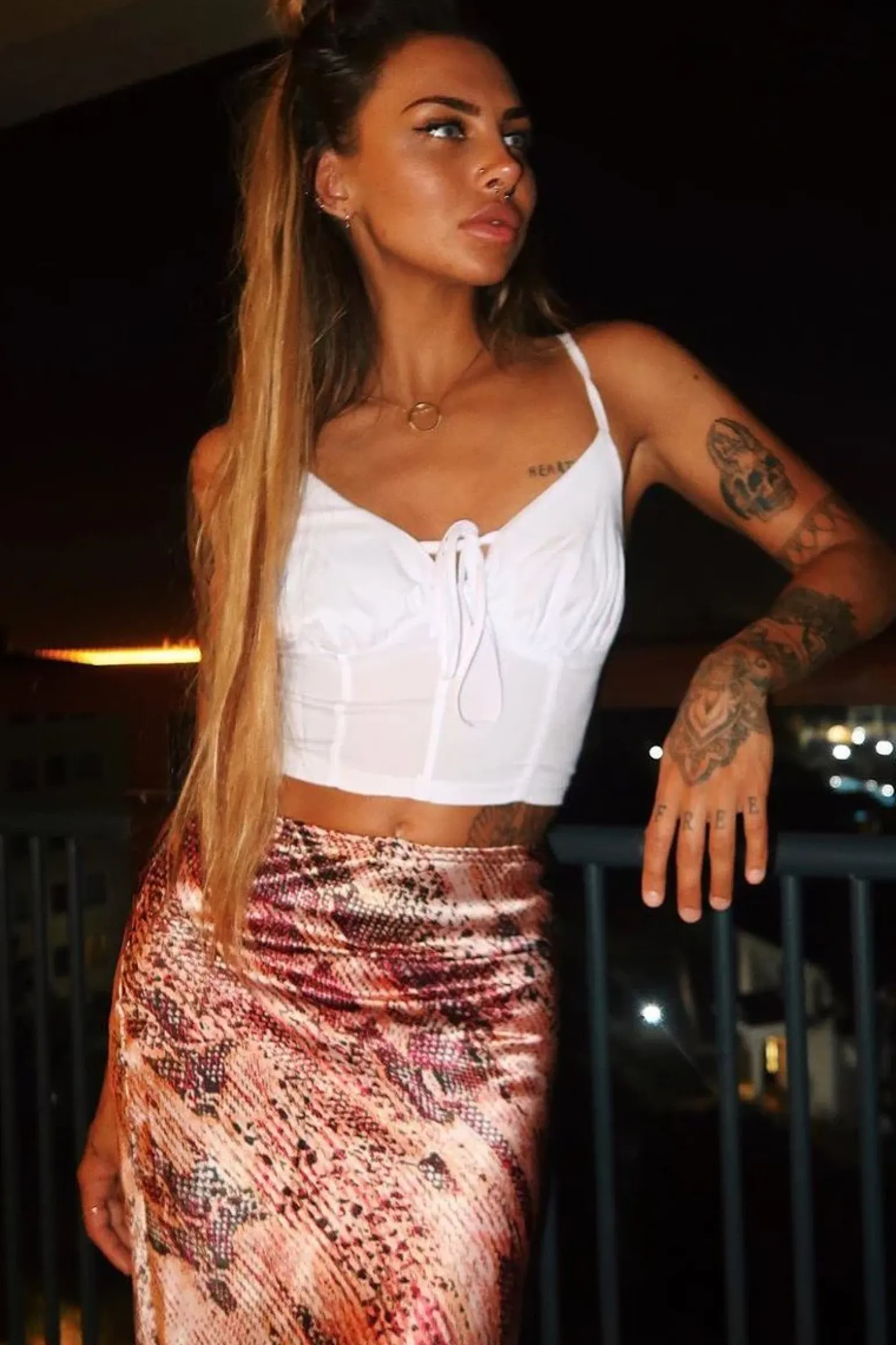 Rebellious Fashion White Lace Up Mesh Detail Plunge Crop Top - Mimi