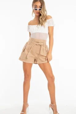 Rebellious Fashion White Mesh Puff Sleeve Tie Front Bodysuit - Suki