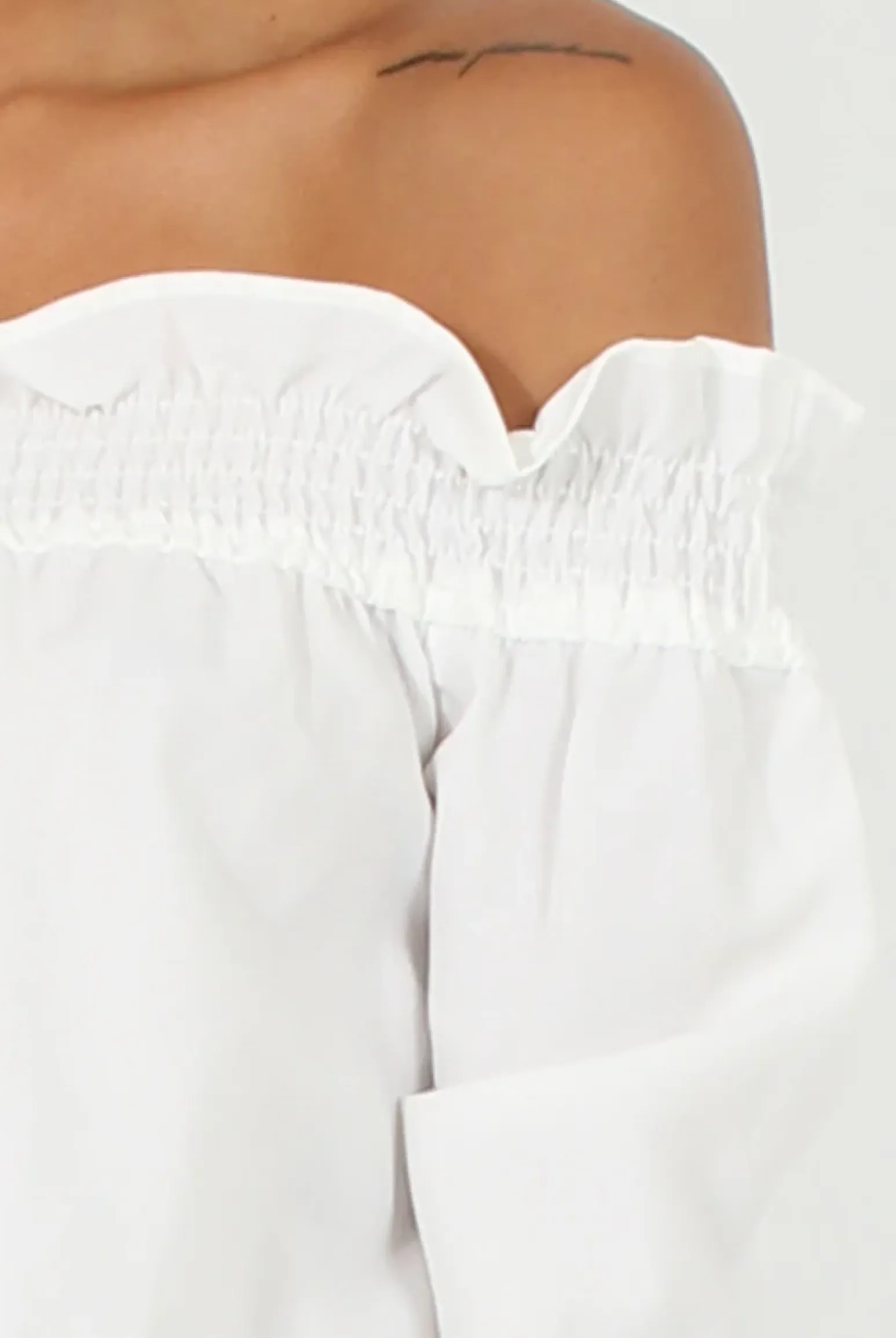 Rebellious Fashion White Off Shoulder Crop Top - Violetta