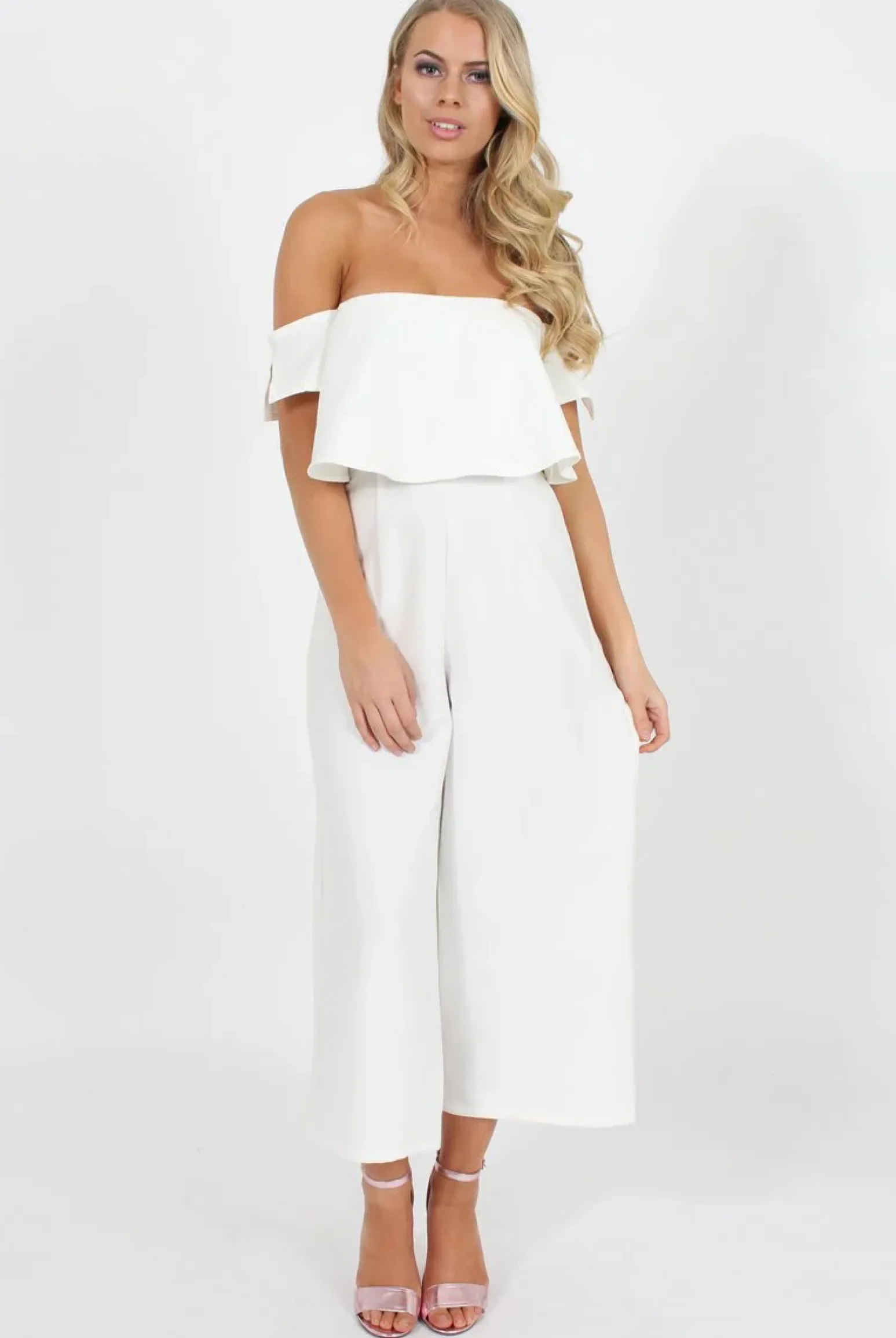 Rebellious Fashion White Off The Shoulder Jumpsuit - Kyda