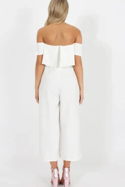 Rebellious Fashion White Off The Shoulder Jumpsuit - Kyda