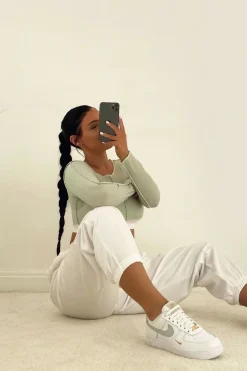 Rebellious Fashion White Oversized Joggers - Erica