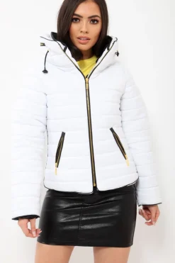 Rebellious Fashion White Padded Coat - Zara