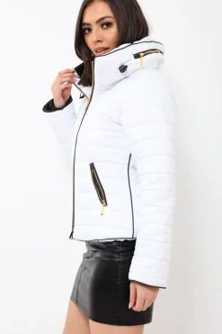 Rebellious Fashion White Padded Coat - Zara