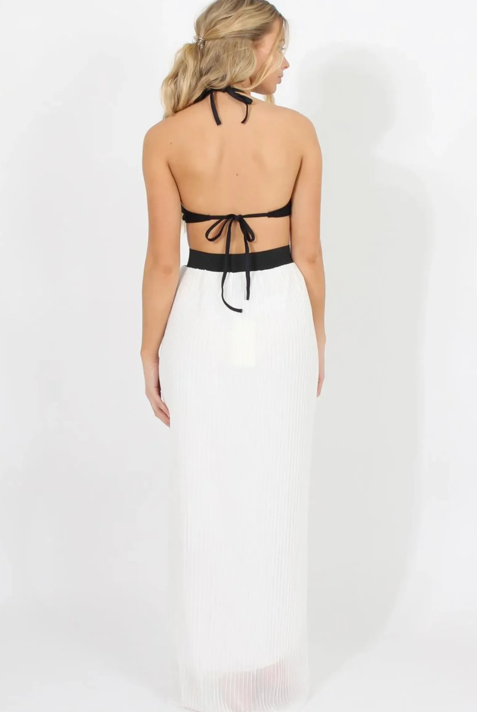 Rebellious Fashion White Pleated Maxi Skirt - Shanice