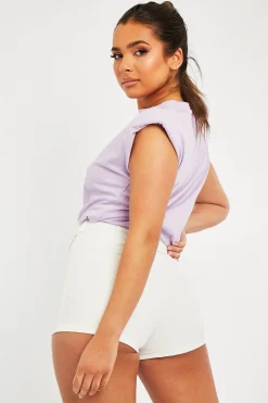 Rebellious Fashion White Ring Detail Skort - Delaila