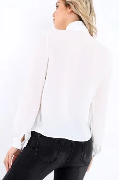 Rebellious Fashion White Ruffled Blouse - Corda
