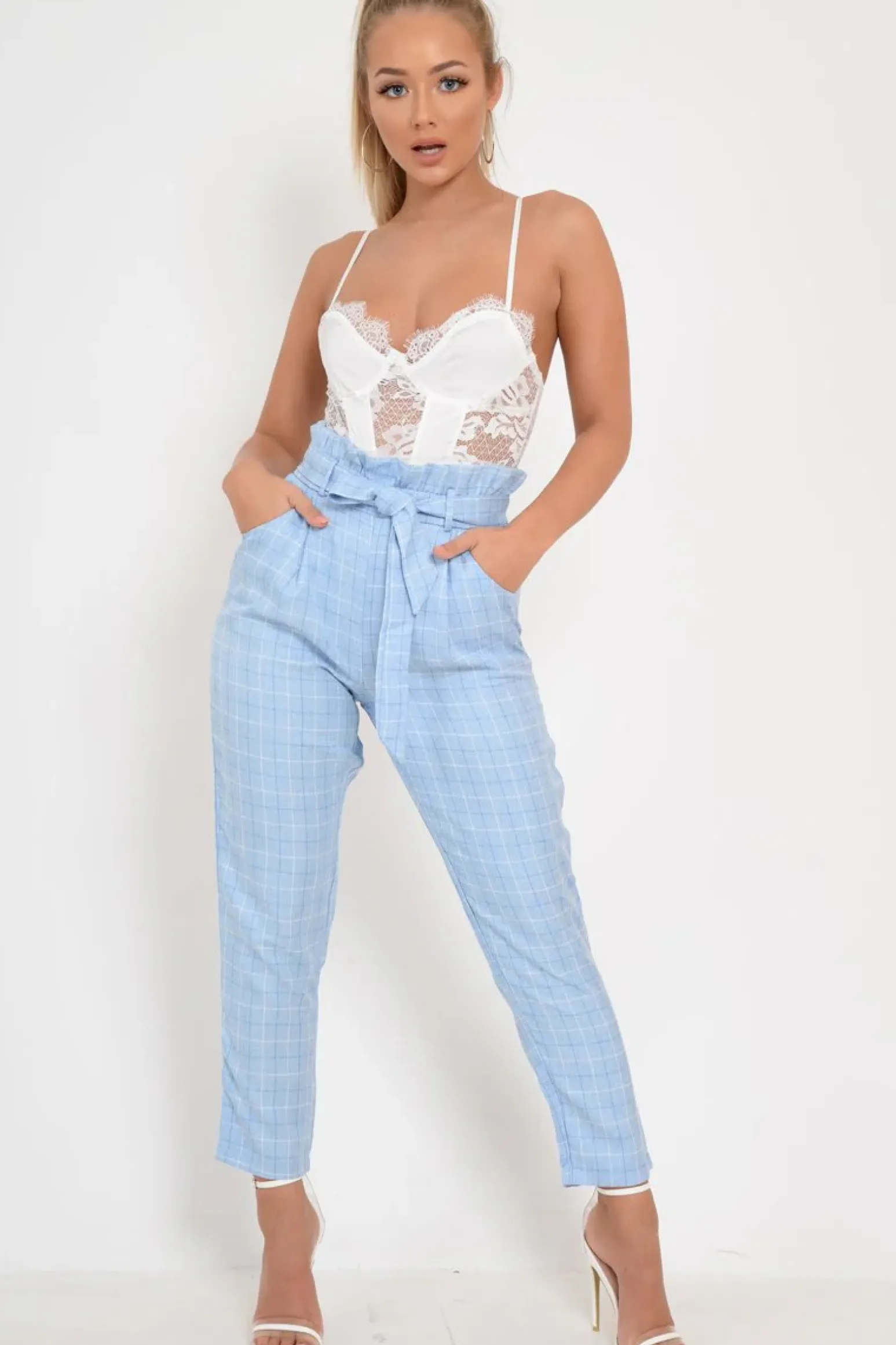 Rebellious Fashion White Scalloped Lace Satin Bodysuit - Jeriah