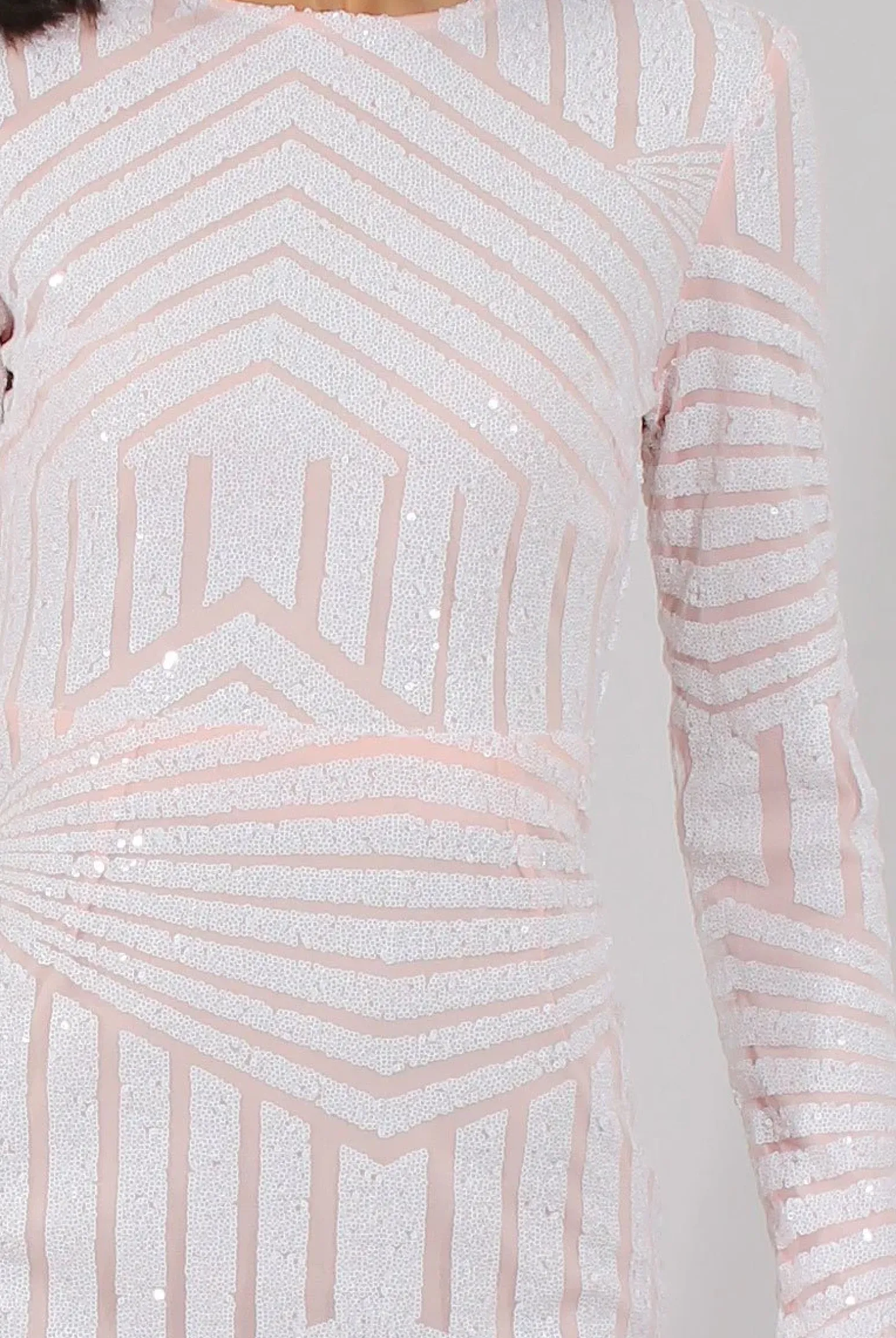 Rebellious Fashion White Sequin Bodycon Dress - Rosalie