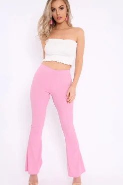 Rebellious Fashion White Shirred Frill Bandeau Crop Top - Camren