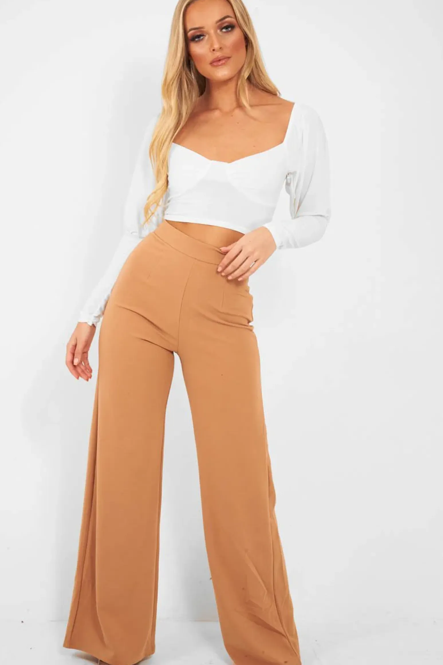 Rebellious Fashion White Slinky Off Shoulder Crop Top - Danni