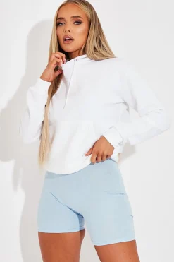 Rebellious Fashion White Soft Fleece Hoodie - Maia