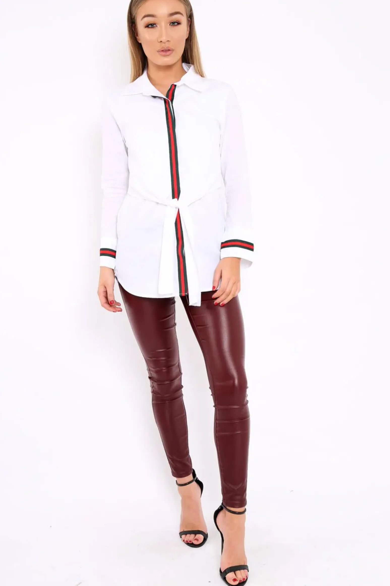 Rebellious Fashion White Stripe Shirt Dress - Idella