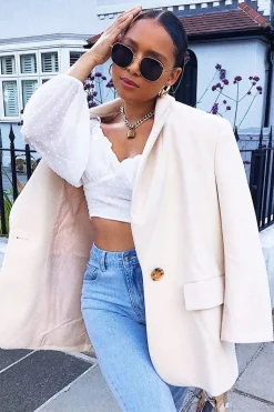 Rebellious Fashion White Swiss Dot Frill Trim Crop Top - Mena