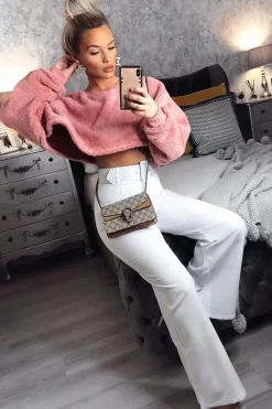Rebellious Fashion White Tailored Wide Leg Belted Trousers - Chenelle