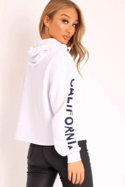 Rebellious Fashion White U.S.A Graphic Printed Hoodie - Jamyla