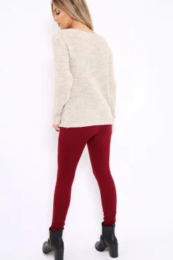 Rebellious Fashion Wine High Waisted Shape Leggings - Binky