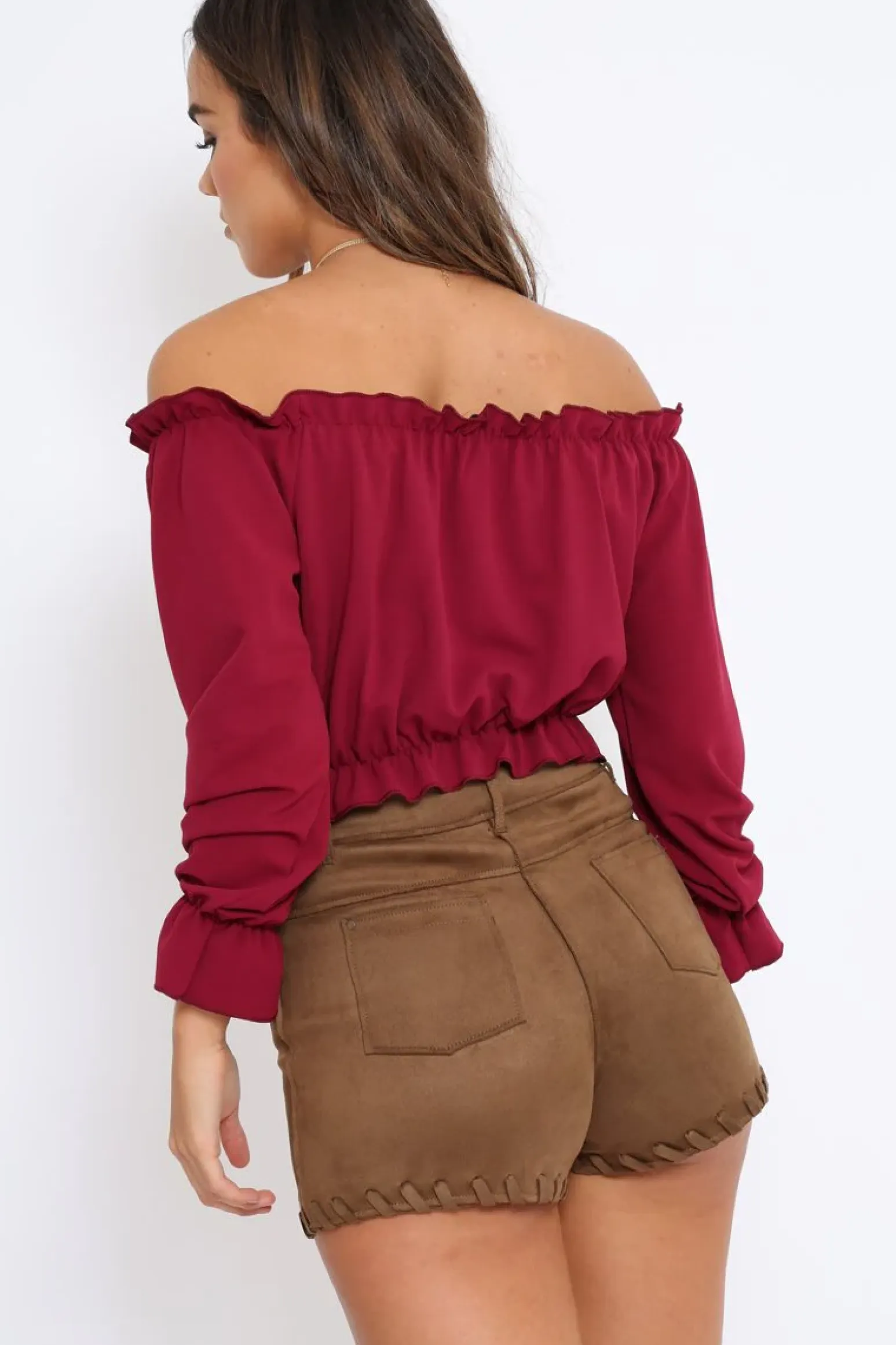 Rebellious Fashion Wine Key Hole Bust Crop Top - Caitie