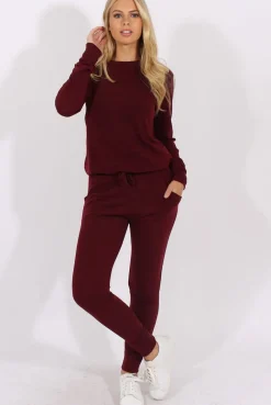 Rebellious Fashion Wine Loungewear Set - Josie