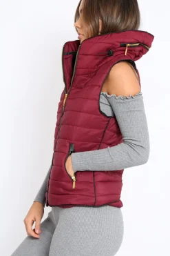 Rebellious Fashion Wine Padded Gilet - Ariella