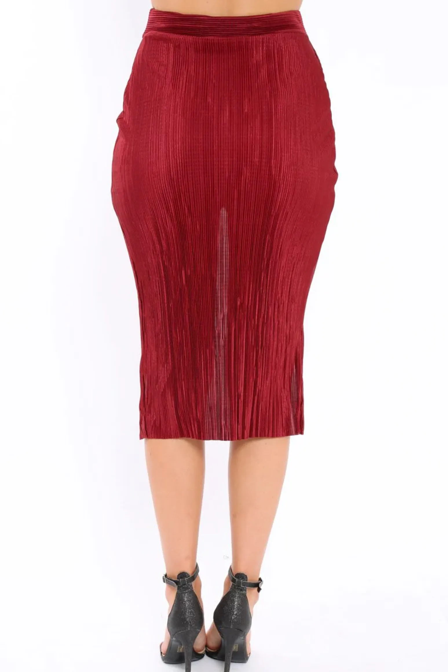 Rebellious Fashion Wine Pleated Wrap Over Skirt - Monica