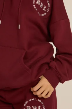 Rebellious Fashion Wine Rebel Sport Oversized Hoodie - Kendall